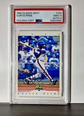 Curtis Pride 1992 Classic Best MLB #159 Baseball Card PSA 9 Auto 9 - Image 1 of 2