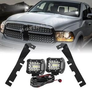 For 09-18 Dodge RAM 1500/2500/3500 Hood Ditch LED Light Brackets Mount Wire Kit - Foto 1 di 20