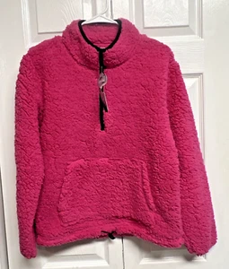 Jackson Hole Womens Sherpa Jacket Pink 1/4 Zip Pockets Mock Neck S New - Picture 1 of 10
