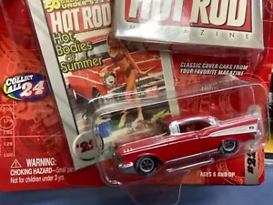 JOHNNY LIGHTNING 1957 Chevy bel air rosso PERSONALIZZATO Hot rod CHEVY 1/64 JL sciolto - Foto 1 di 4
