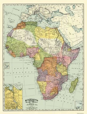 Historic Map - Africa - Rand McNally 1897 - 23 x 30 - Vintage Wall Art - Image 1 of 4