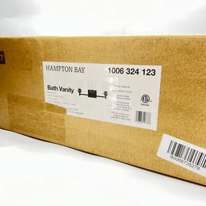 HAMPTON BAY Wakefield Matte Black Vanity Light with Clear Glass 22.5 in. 3-Light - Picture 1 of 4