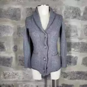 MAX STUDIO tg S maglione cardigan 2 strati collo sciallato grigio cashmere - Foto 1 di 7