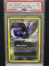 2004 Pokemon EX Team Rocket Returns Dark Golbat Reverse Foil 34/109 PSA 6 EX-MT