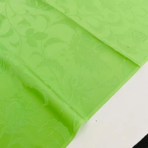 Tessuto kimono seta jacquard lungo 14x61 verde lime #B mai usato SCG82 - Foto 1 di 8