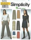 Simplicity 9405 Slim, Boot-Cut & Cuffed Pants, Skirt in 3 Lengths Sz 6-12 UNCUT