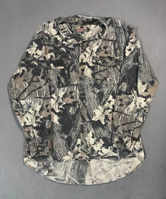 Mossy Oak Break Up Vtg Foliage Tree Camo Hunting Button Long Sleeve T Shirt XL - Image 1 of 4