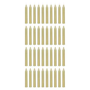 40 pcs Unscented Gold Exquisite Mini Taper Spell Candles 4 Inch Tall x 1/2 In... - Picture 1 of 6
