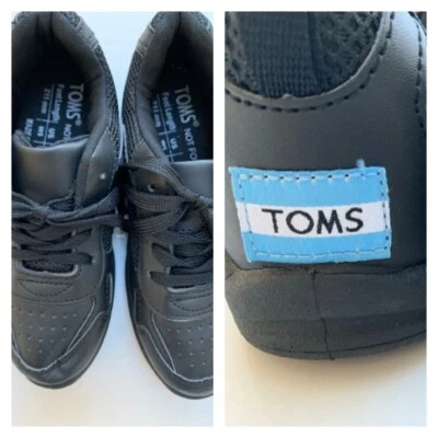 Toms Sneakers Kids Size 5 Boys Girls Authentic Black NEW! - Image 1 of 4