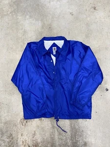 Vintage Franklin Windbreaker Jacket Men's L Blue Nylon - Picture 1 of 3