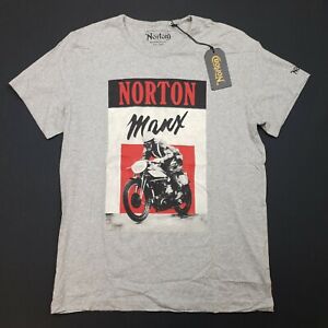 Norton Motorcycles T-Shirt Tee British Bike UK MEDIUM Grey Racing  RRP £45