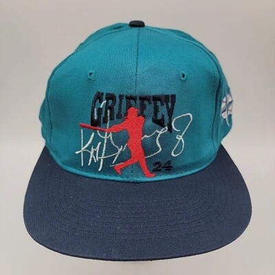 Vintage 90s Ken Griffey JR Seattle Mariners Boeing Promo Snapback Cap Hat - Image 1 of 4