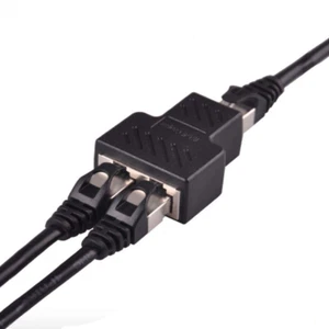 RJ45 Splitter Connector, Dual LAN Ethernet Socket USB 1 to 2 Female Network A... - Picture 1 of 1