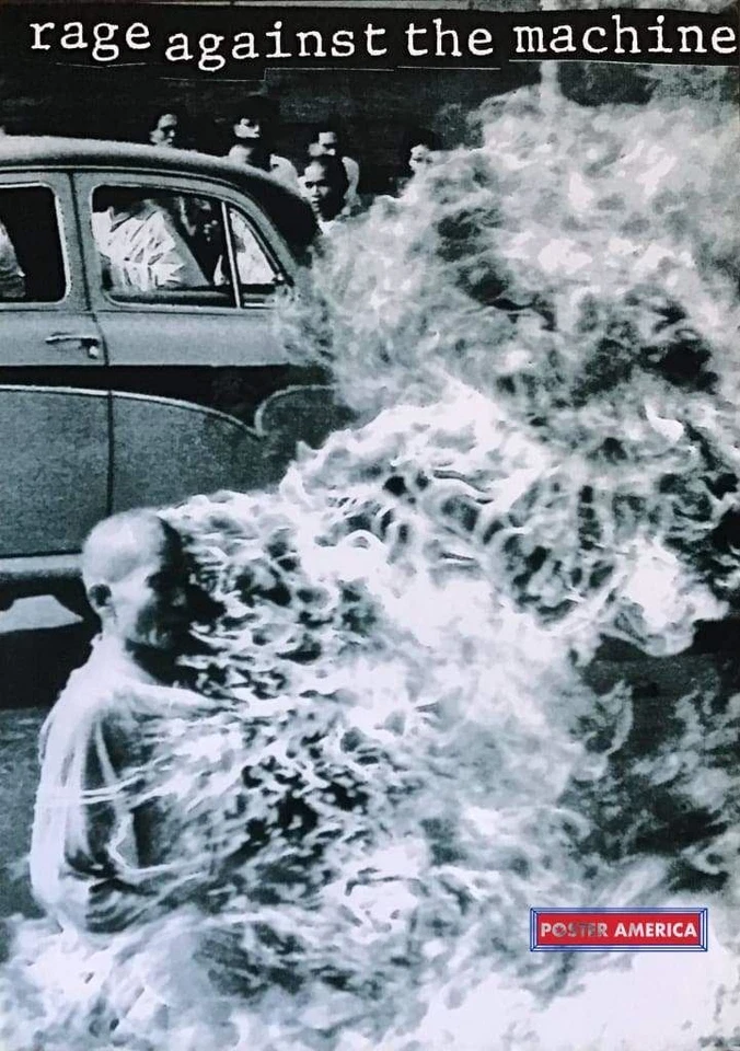 Rage Against The Machine Burning Monk Vintage Poster 24 x 34 - Image 1 of 3
