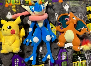 🔥3x Pokemon Plush Greninja 12” Stuffed Animal Pokedoll, Charizard & Pikachu - Picture 1 of 6