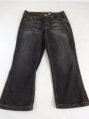 KIKIT WOMENS DARK WASH COTTON MID RISE SKINNY STRAIGHT CAPRI JEANS SIZE 8 - Image 1 of 4