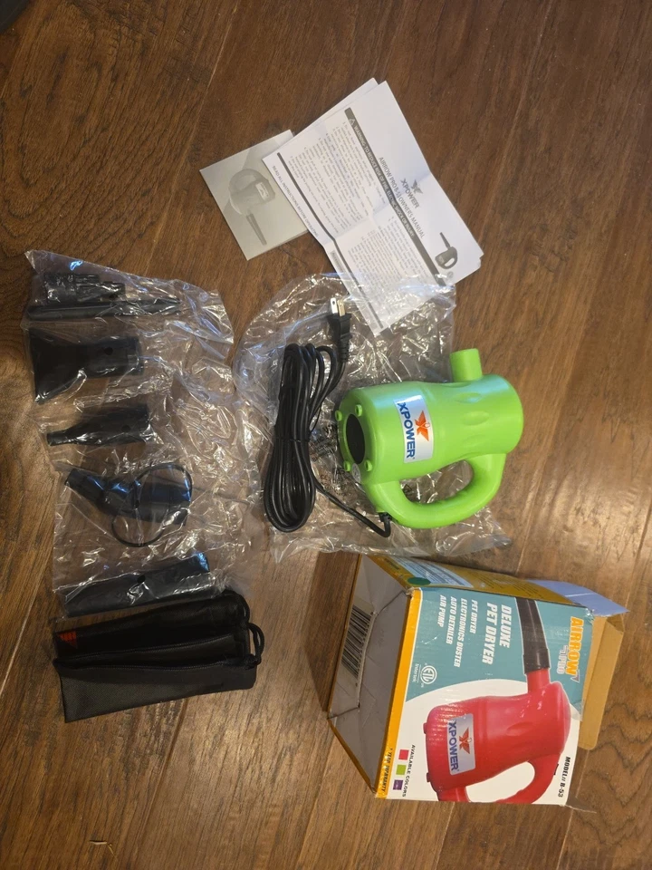XPOWER Portable Multipurpose Pet Dryer/electric Duster 2.7 LB Green