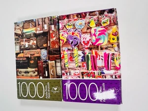Lot of 2 Cardinal 1000 Piece Jigsaw Puzzles Festive Candies & Many Travel Bags - Picture 1 of 10