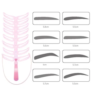 8 in1 Eyebrow Mold Eyebrow Stencils Reusable Design Eyebrow Grooming Card R-' IL - Picture 1 of 12