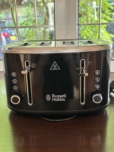 Russell Hobbs Stylevia Black 4 Slice Toaster - Wide Slot Toaster 26292 - Picture 1 of 7