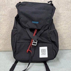 Topo Designs Y-Pack Daybag Backpack Black Top Flap Company Embroider Nylon - Picture 1 of 13