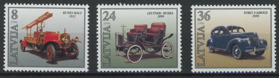 Latvia 1996 : Old Cars - Good Set Very Fine MNH Stamps - Image 1 of 1