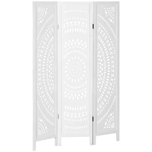 HOMCOM Separé da Interni Pieghevole a 3 Pannelli in Legno 120x170cm Bianco - Foto 1 di 10