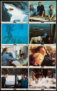 JAWS Original Movie Lobby Card Set 1975 Spielberg Shark Horror Robert Shaw - Picture 1 of 2