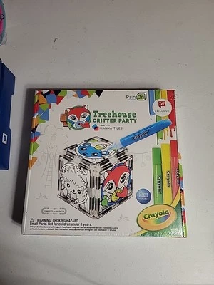 Magna-Tiles Paint On with Createon Crayola Treehouse Critter Party, 10 Piece Kit - Image 1 of 4
