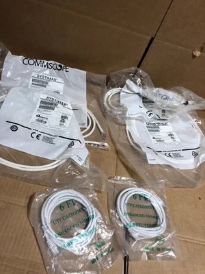 LOT OF 6x Assorted Cat6 & CAT5e Network Cable WHITE - Image 1 of 4