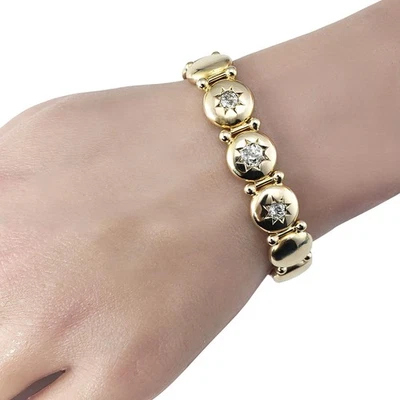 Pulseira de ouro amarelo e diamante 13 - 14K #22538 - Imagem 1 de 4