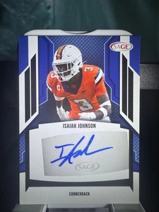 Isaiah Johnson 2024 SAGE High Series Negro Automático #A-IJ Syracuse/Miami Dolphins  - Imagen 1 de 2