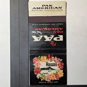 Pan American Hawaii Vintage 1950s Floral Design 30 Stick Matchbook - Picture 1 of 2