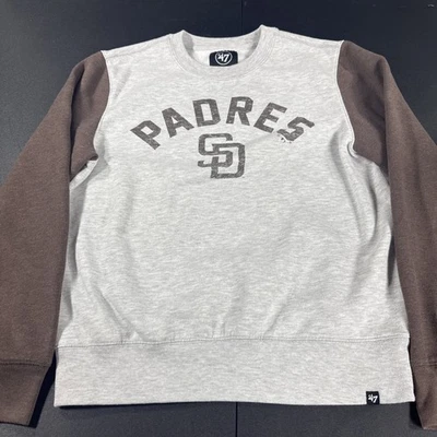 Men’s 47 Brand Medium San Diego Padres Gray And Brown Crew Neck Sweatshirt MLB - Image 1 of 4
