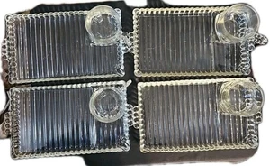 4 piezas-Hazel Atlas Ball & Rib Pattern "Smoke-Sip-Smoke" Bandeja Y Juegos de tazas - Imagen 1 de 14