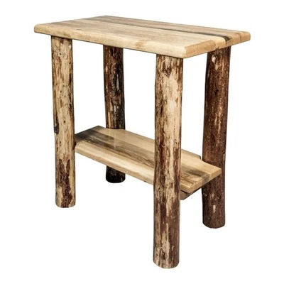 Montana Woodworks Glacier Country Wood Chairside Table in Brown Lacquered - Image 1 of 4