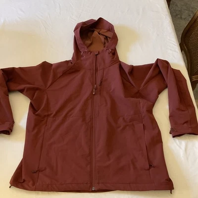 Chaqueta Kirkland Signature para mujer grande ~ color vino ~ con capucha ~ cremallera completa Foto 1 de 4