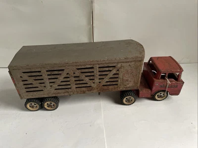 Vintage Structo Pressed Steel Livestock Semi &trailer (16) - Image 1 of 4