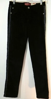 Jeans Niña Talla 16 R Negro Terciopelo Elastizados Ajustados Metálicos Esmoquin Rayas por Arizona Foto 1 de 4