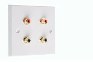 4 placas frontales de pared de audio RCA Phono AV - blancas - sin soldadura - Imagen 1 de 3