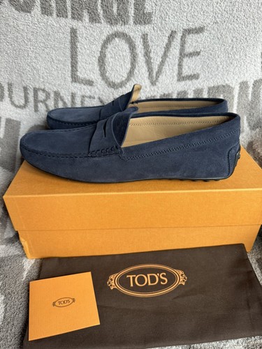 TOD’S Mocassino da guida in pelle scamosciata Tods City Gommino blu taglia UK10 US11