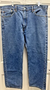 Levis Jeans Mens 42x30 Blue 505 Denim Pants Straight Workwear Faded Washed Out - Picture 1 of 4