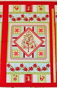 O Christmas Tree Cardinal Quilt Studio E Fabric Panel 23" 2200P - Picture 1 of 2