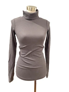 NUEVO CON ETIQUETAS Free People gris acanalado cuello de tortuga agujeros para el pulgar XS $79 - Imagen 1 de 3