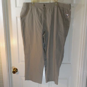 Harbor Bay Pants Tag Size XL/28 (Measures Inseam 26") Khaki Elastic Waist NEW - Picture 1 of 12