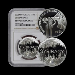 POLAND. 2008, 10 Zlotych, Silver - NGC PF69 - Siberian Exile - Crystal ❄️❄️  - Picture 1 of 5