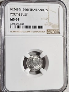 Thailand 5 Satang 1946 NGC MS 64 - Picture 1 of 2