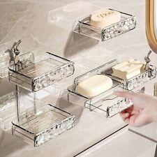 with Suction Cup Sponge Soap Box Double-Layer Bathroom Shelf