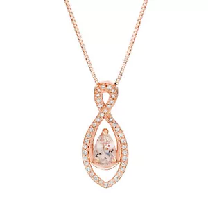 Morganite Ring with 0.12 cttw Diamond in Rose Gold - Picture 1 of 1