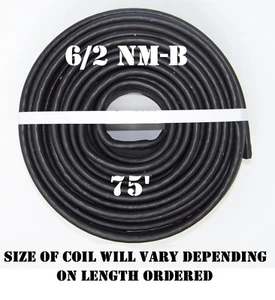Cable eléctrico ""Romex®"" 6/2 casi nuevo-b x 75' Southwire - Imagen 1 de 2